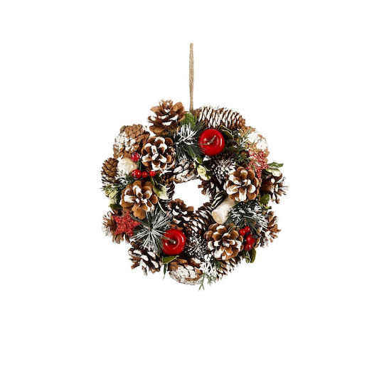Edelman Christmas Plastic Decorative Wreath with a Diameter of 25 cm White
