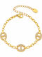 Charmy Women's Chain Bracelet in Gold-Plated Steel with Zircon 17.5cm