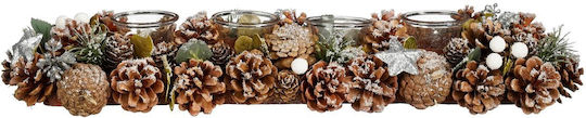 Edelman Weihnachtlicher Kunststoff-Kerzenhalter Grün 54 x 17 cm