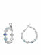 Silver 316L Steel Four-Leaf Clover Hoop Earrings 2.5cm E5011