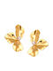 Gold-Plated Steel Earrings 316L Flower Pearl 4.3cm E5020