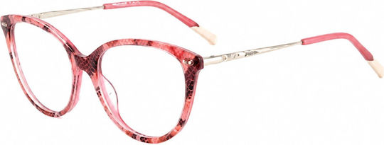 Missoni Mis 0109 Q5t Damen-Korrektionsbrille mit Kirschmuster in Pink