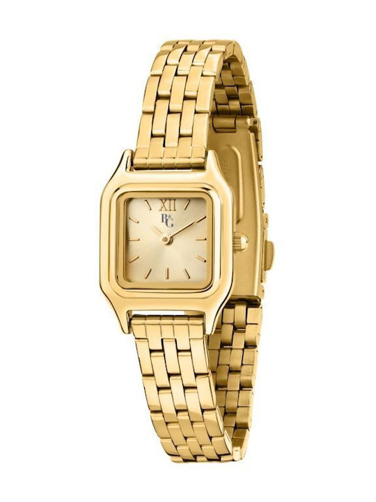 Women's Battery-Powered Watch with Gold Metal Bracelet