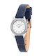 Magia Women's 24mm Battery-Powered Watch with Blue Leather Strap