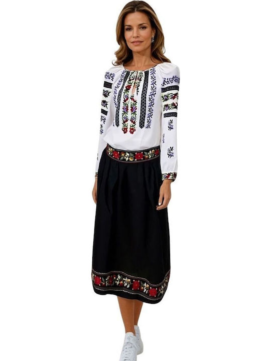 Φούστα Floral Black/green