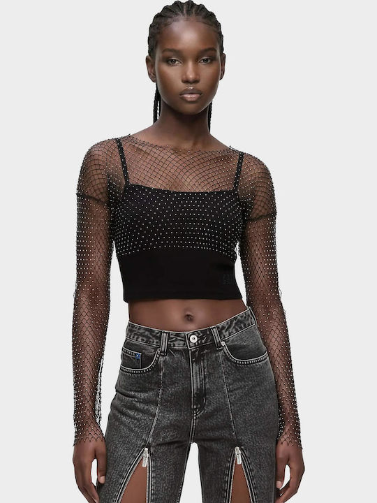 Γυναικείο Crop Top με Τιράντες Black