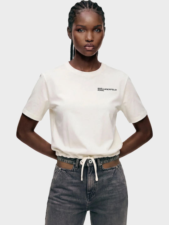 Γυναικείο Crop T-shirt Ecru