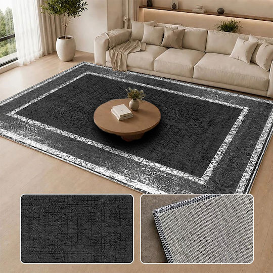 Homeone M578 Black Runner Rug with Fringes 80x150cm