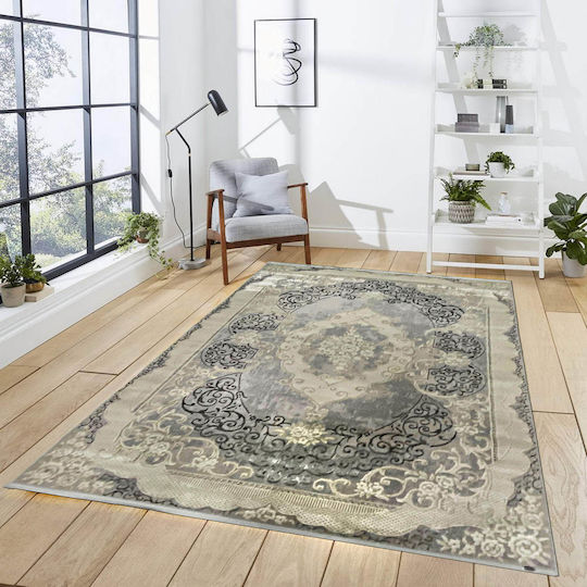 Asmara Χαλί Ορθογώνιο με Κρόσια Γκρι 150x230cm