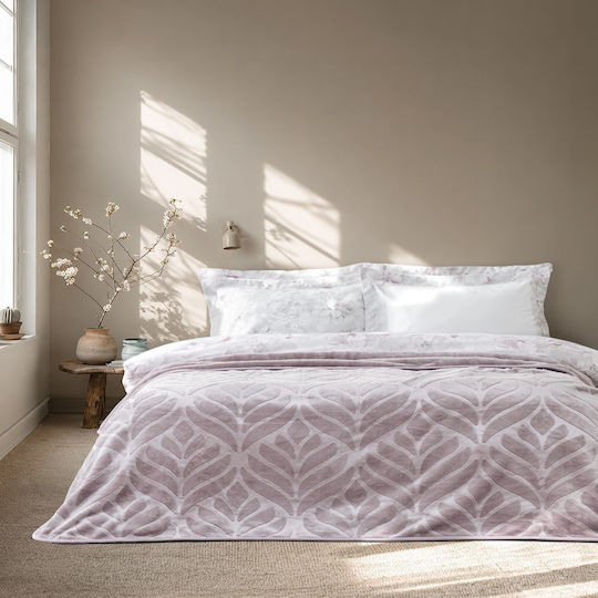 Nima Lune Κουβέρτα Βελουτέ Μονή 160x220εκ. Lilac