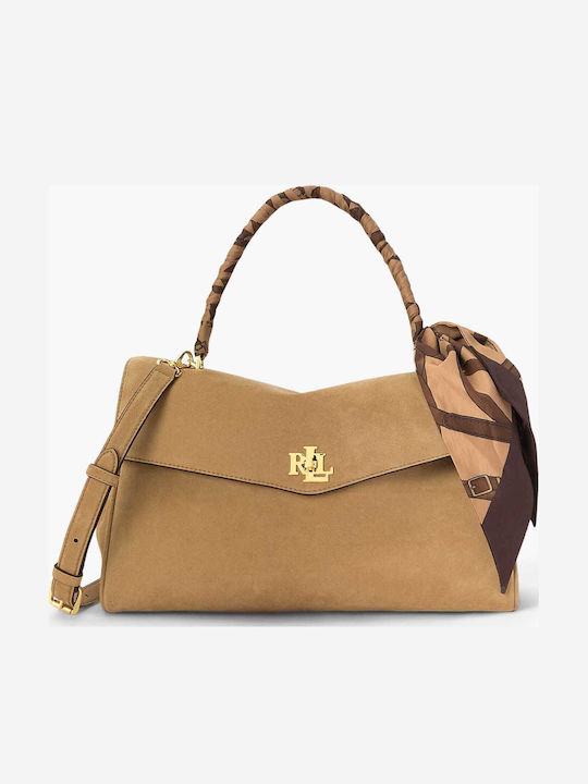 Leather Women's Shoulder Bag Suede Beige