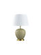 Liberta Ceramic Table Lamp with White Shade and Gold Base