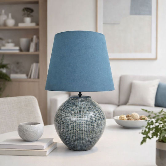InTheBox Mio Ceramic Table Lamp for E27 Socket with Light Blue Shade and Base