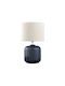 Liberta Ceramic Table Lamp with White Shade and Blue Base