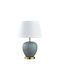 Liberta Ceramic Table Lamp with White Shade and Blue Base