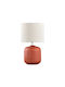 Liberta Ceramic Table Lamp with White Shade and Red Base