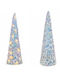 Illuminated Christmas Decorative Cone Tree 40 cm Battery-Powered White Tree