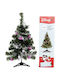 Illuminated Christmas Decorative Plastic Tree 60 cm Battery-Powered Adorned