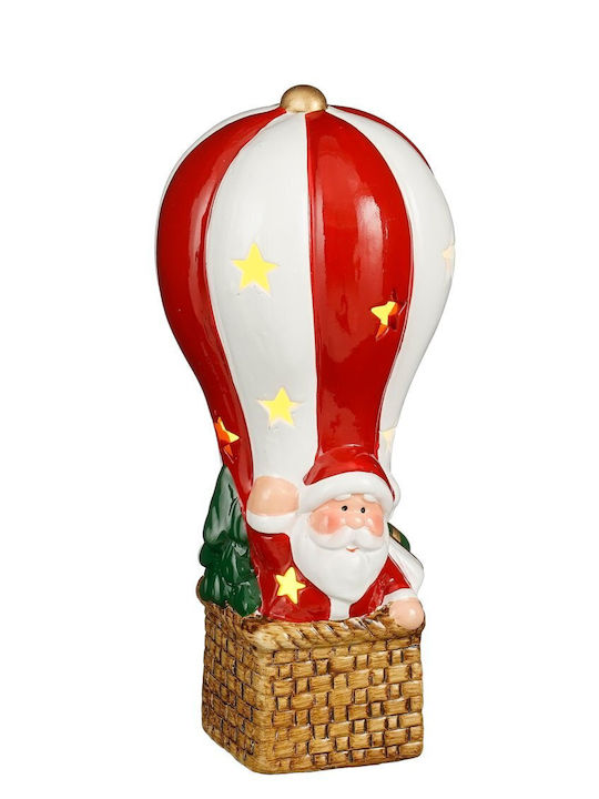 Edelman Hotair Balloon Χριστουγεννιάτικη Φωτιζόμενη Διακοσμητική Παράσταση Κόκκινη Μπαταρίας 22x10x10cm