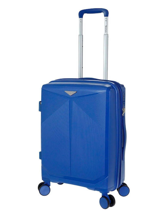 Stelxis Valiză de Călătorie de Cabină Mică The Mars Collection, Rigidă, Albastră, cu 4 Roți, Înaltă de 55 cm