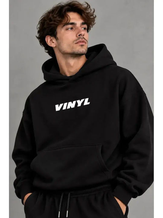 Vinyl Art Clothing Черен Суитшърт с Качулка