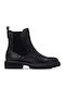 Schwarze Damen Chelsea-Stiefeletten aus Leder