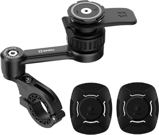 Black Motorcycle Handlebar Phone Mount Smnu Aluminum Magnetic Anti-Vibration Mount