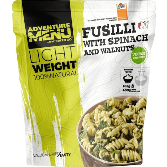 Adventure Menu Gefriergetrocknete Nahrung Fusilli Mit Spinat Und Walnüssen 105 G
