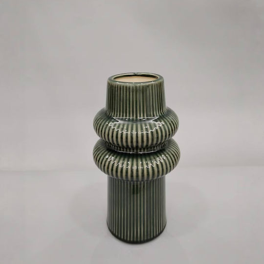 InTheBox Aro Ceramic Vase Green 13.1x13.1xH24.5cm