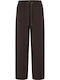 Women's Brown Fabric Trousers