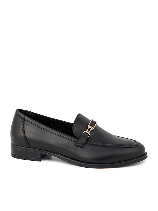 Leather Women's Moccasins in Black