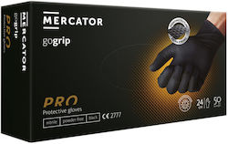 Mercator Medical Disposable Black Nitrile Safety Gloves 50 pcs