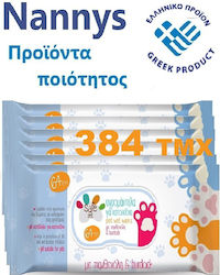 Nannys Safe Pet Wet Wipes Value Pack 384 Pieces 6 x 64