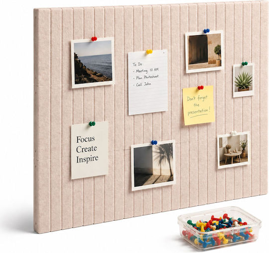 Set Modular Self-adhesive Felt Boards Relaxdays Gray 60 × 40 × 0.9 Cm 120 × 90 × 0.9 Cm