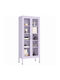 Violette Wohnzimmer-Vitrine aus Metall mit Glas 80x35x190cm