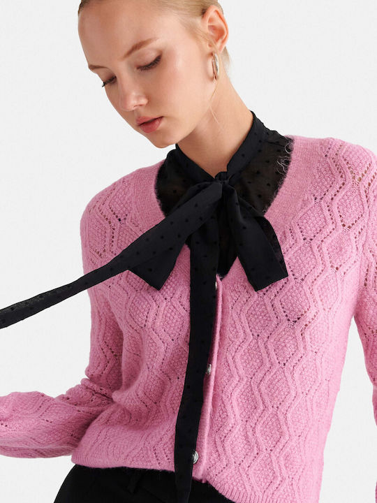 Polka Dot Sheer Collar Black