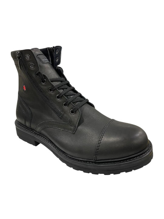 Robinson Schwarze Leder-Kampfstiefel