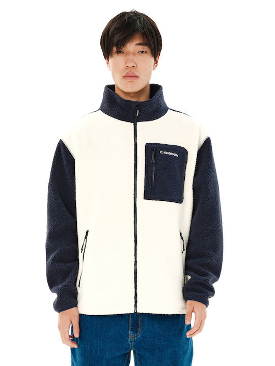 Ανδρική Ζακέτα Fleece Off White/dusky Blue