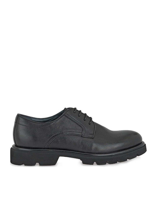 Schwarze Leder-Herrenschnürschuhe