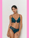 Promise Lace Bra and Slip Underwear Set Green