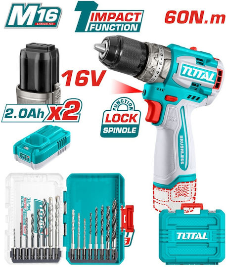 Total TOSLI241199E Ударен Акумулаторен Безчетков Винтоверт 16V