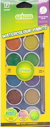 Cricco Сет Акварелни Бои 12 Цветни С Четка