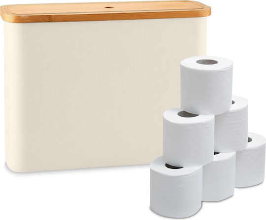 Relaxdays Floor-Standing Bamboo Toilet Paper Holder Beige 4052025854317