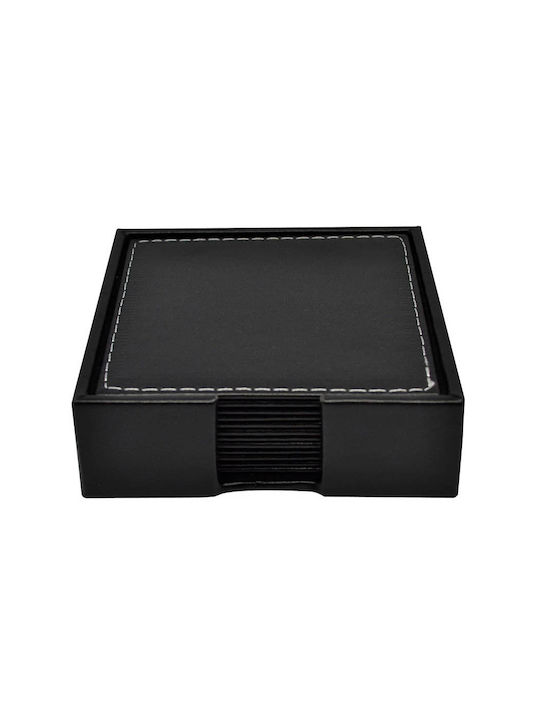 Ankor Artificial Leather Coasters with Black St...