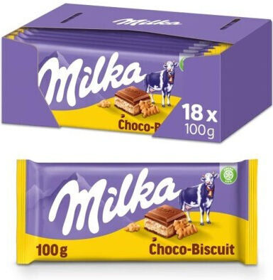 Milka Σοκολάτα Γάλακτος Creme Biscuit 100gr 18τμχ