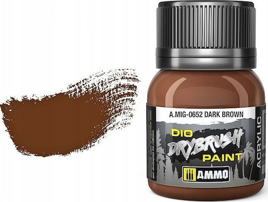 Acrylicos Vallejo Dio Drybrush Χρώμα Μοντελισμού Dark Brown