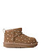 Classic Ultra Mini Ghete pentru Copii din Suede cu Fermoar Maro