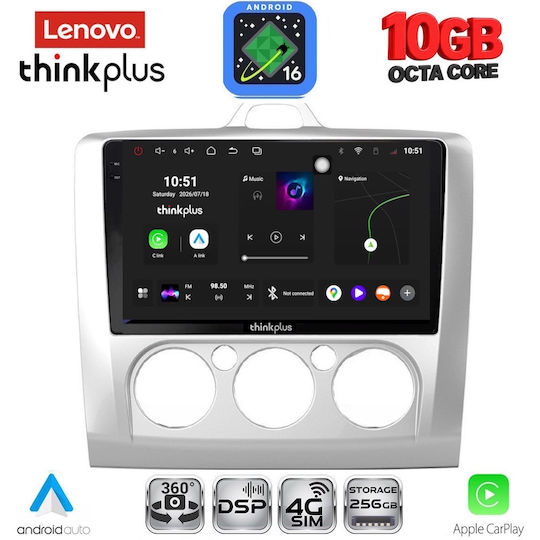 Lenovo Auto-Audiosystem für BMW X2 / X6 Ford Focus 2005–2012 mit A/C (Bluetooth/USB/WiFi/GPS/Apple CarPlay/Android Auto) mit 9" Touchscreen