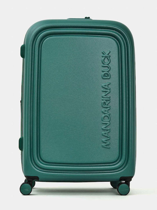 Mandarina Duck Logoduck Μεγάλη Βαλίτσα Ταξιδίου Πράσινο με 4 Ρόδες Ύψους 75εκ.