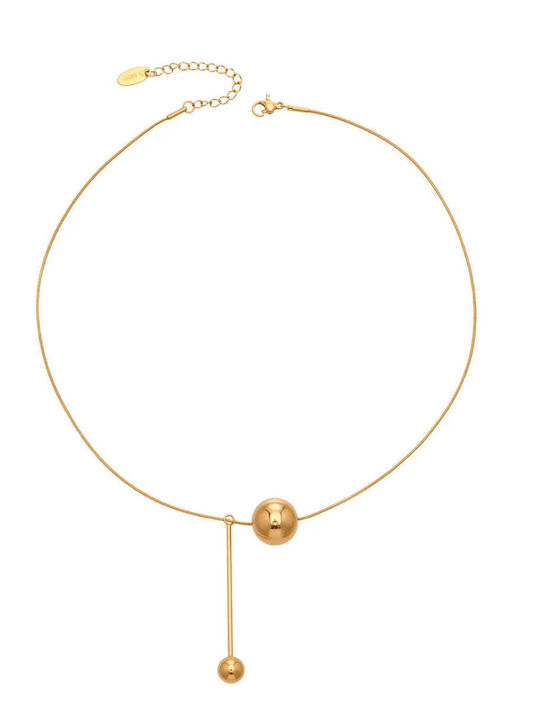 Charmy Choker Γεωμετρικό από Επιχρυσωμένο Ατσάλι